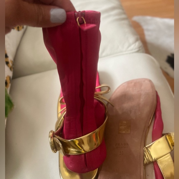Neon Prada leather sock sandal - Picture 5 of 5